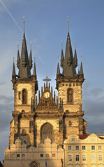 Fototapeta na wymiar Church of Mother of God before Tyn in Prague. Czech Republic