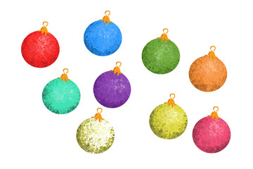 Viele Christbaumkugeln in verschiedenen Farben als Hintergrund und zum Weiterverwenden der Weihnachtsbaumkugeln illustration