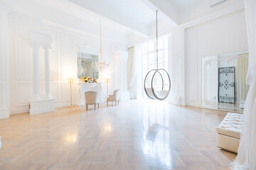 modern light clean rich baroque style interior with swing