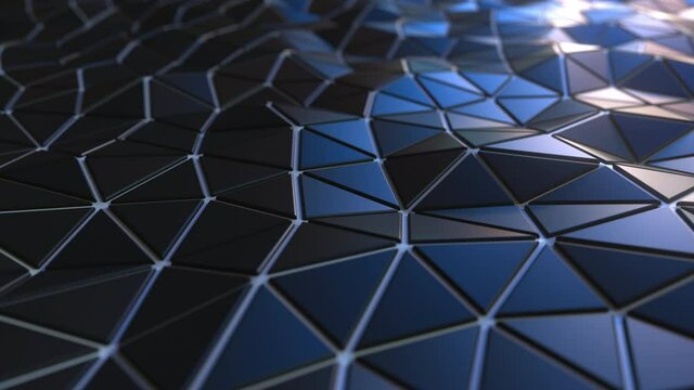 Moving futuristic triangular plates armor surface, looping motion background