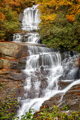 Fototapeta na wymiar Connestee Waterfalls also known as Carson Creek in fall