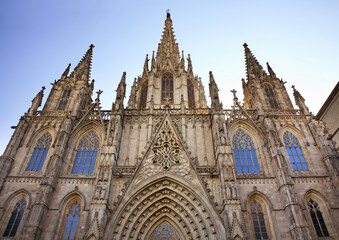 Fototapeta na wymiar Cathedral of the Holy Cross and Saint Eulalia in Barcelona. Spain