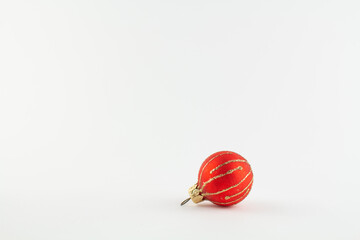 red ball for christmas tree on white background