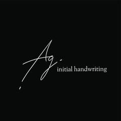 Ag initial logo handwriting template vector