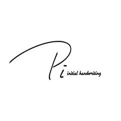 Pi initial logo handwriting template vector