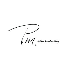 Pm initial logo handwriting template vector