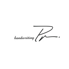 Pr initial logo handwriting template vector