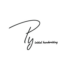 Py initial logo handwriting template vector