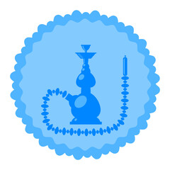 Arabic Hookah Silhouette Isolated on White Background.