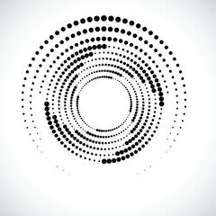 Halftone dots in circle form. round logo . vector dotted frame . design element