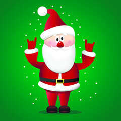 Santa Claus, hands up