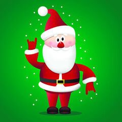 Santa Claus with snow on the background