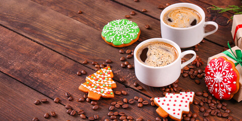 gingerbread sweet cookie 
biscuit dessert christmas home baked cake treat holiday new year gift tasty serving size top view copy space food background rustic