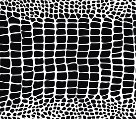 Crocodile seamless pattern with black