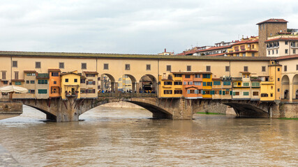 Fototapeta na wymiar Ponte Vecchio Bridge Florence Italy