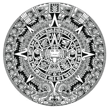 calendario maya dibujo