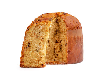 christmas panettone isolated on white background