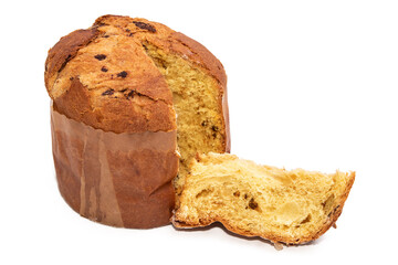 christmas panettone isolated on white background