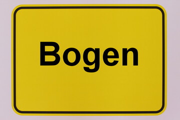 Grafische Darstellung des Ortseingangsschildes der Stadt Bogen