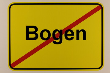 Grafische Darstellung des Ortsausgangsschildes der Stadt Bogen