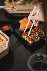 food, sushi, rice, japanese, meal, fish, seafood, salmon, dinner, plate, gourmet, cuisine, roll, japan, delicious, raw, healthy, lunch, dish, asia, traditional, tuna, restaurant, maki, fresh