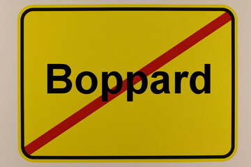 Illustration des Stadtausgangsschildes der Stadt Boppard