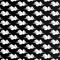Seamless pattern white clouds on black background