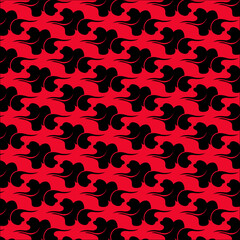 Seamless pattern clouds on red background