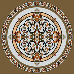 Сlassic ornament in the form of a circle and border. Can be used for cutting on plotter and CNC machines.