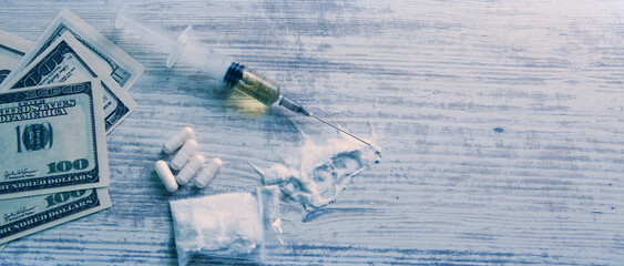 white dope powder on the table