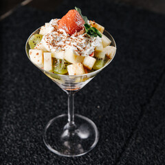 dessert, food, cream, glass, fruit, sweet, strawberry, ice, yogurt, fresh, white, salad, gourmet, red, healthy, delicious, chocolate, berry, snack, cocktail, ice-cream, cold, cup, dairy, isolated