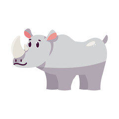 Isolated cartoon of a Rhino - Vector illustration