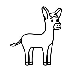 Fototapeta na wymiar Isolated cartoon of a donkey - Vector illustration
