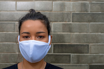 Brazilian woman with protective mask