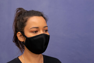 Brazilian woman with protective mask