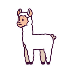Isolated cartoon of an alpaca - Vector illustration