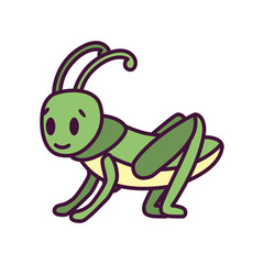 Isolated cartoon of a cricket - Vector illustration