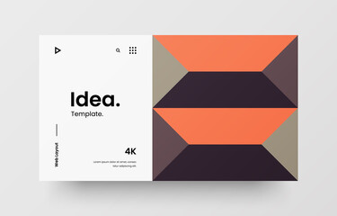 Website screen for responsive web design project development. Abstract geometric pattern banner. Corporate landing page vector illustration template.