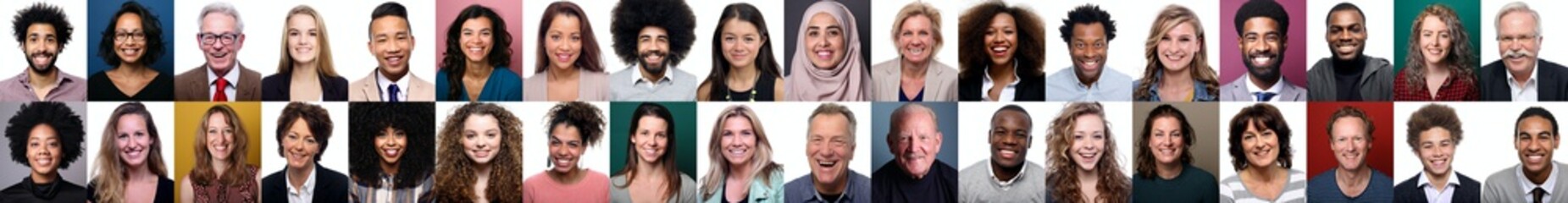36 Beautiful happy people in front of a background