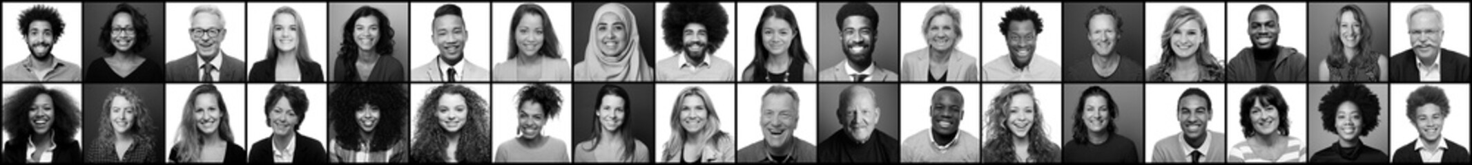 36 Beautiful happy people in front of a background