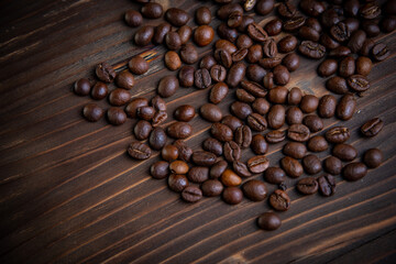 coffee beans on wood