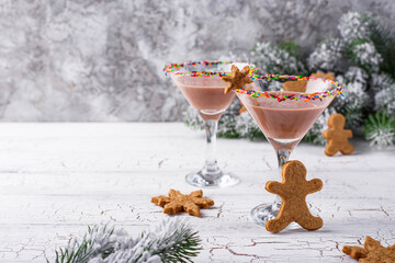 Sugar cookie martini with sprinkles rim