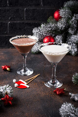 Christmas chocolate snowflake martini cocktail