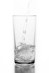 Pouring sparkling water into a glass. A container for storing liquids.
