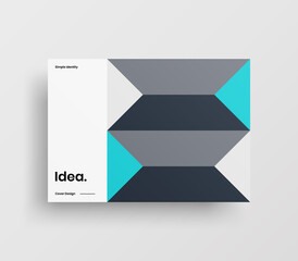 Creative business abstract horizontal front page vector mock up. Corporate geometric report cover illustration design layout. Company identity brochure template.