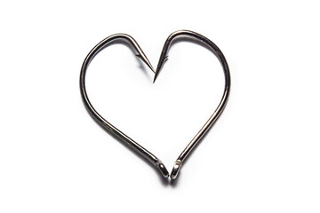 metal heart isolated on white