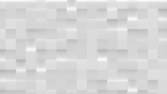 Neumorphism random moving cubes motion background, seamless loop animation