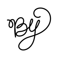 by letters in white background