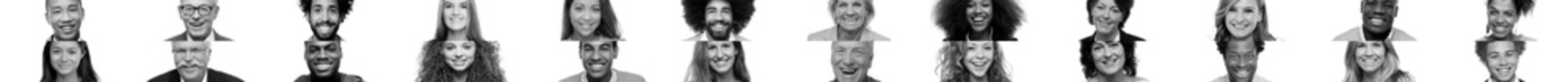 Naklejka premium 24 Beautiful happy people in front of a background