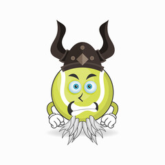 The Tennis ball mascot character becomes a fighter. vector illustration